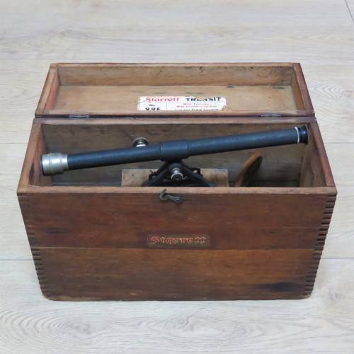 Telescopes Vintage Starrett Transit No.99F telescope with ground